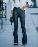 Howard High Rise Faux Leather Flare Pants - FINAL SALE