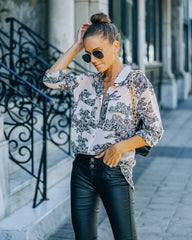 Selah Printed Button Down Blouse Ins Street