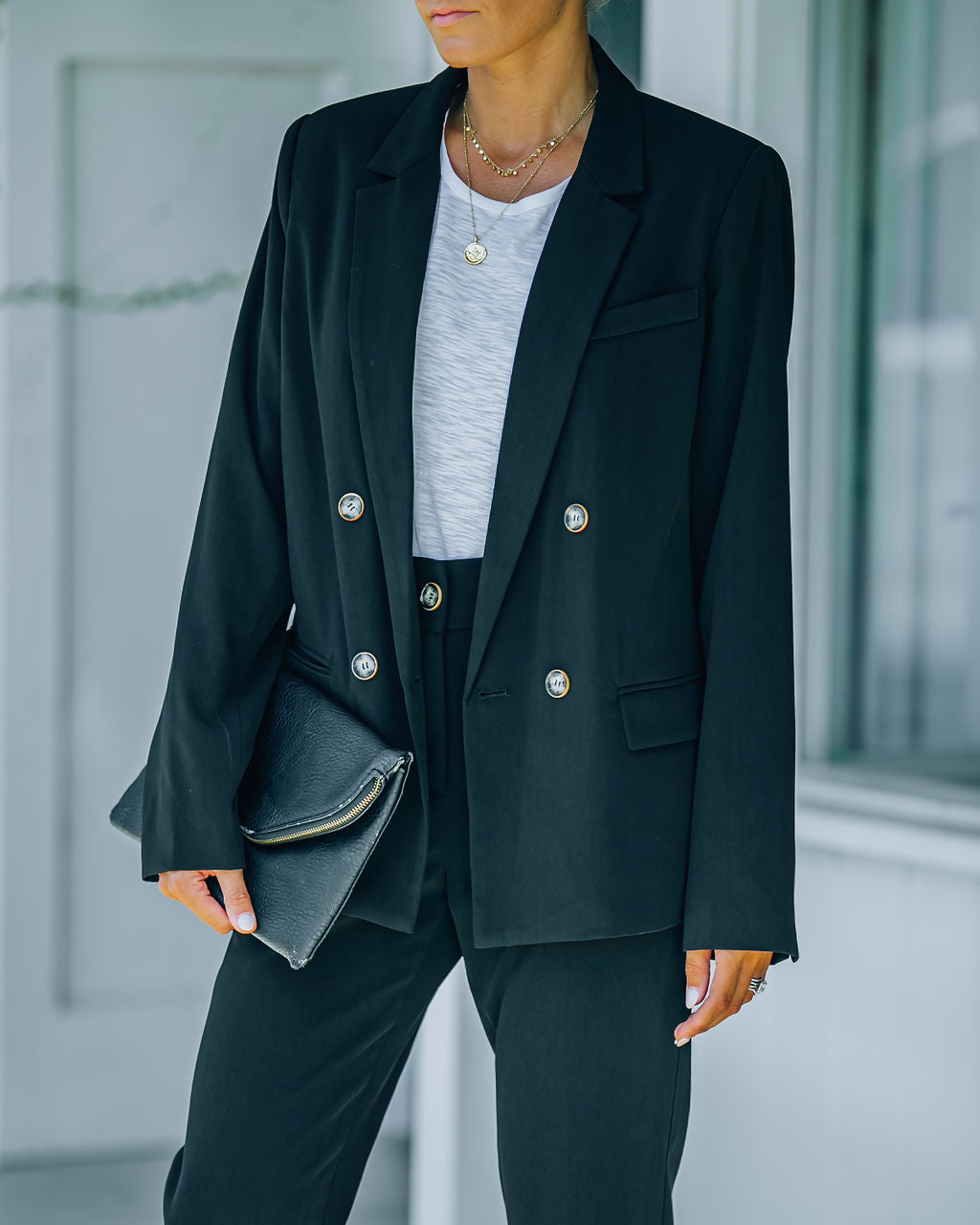 Long Shot Pocketed Blazer - Black Ins Street