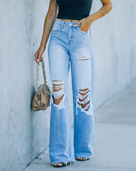 Zaya High Rise Distressed Denim Ins Street