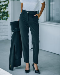 Long Shot Pocketed High Rise Trousers - Black Ins Street