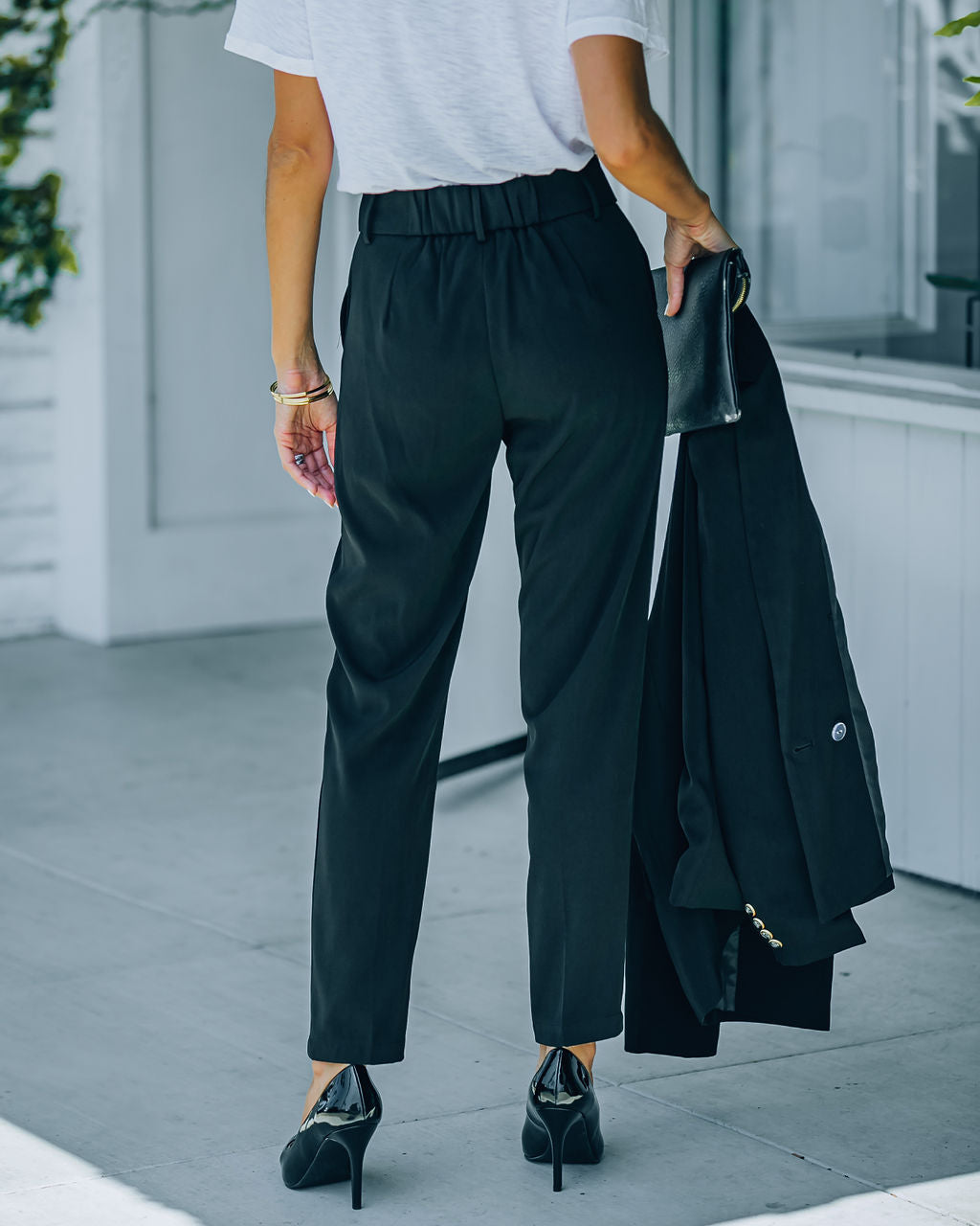 Long Shot Pocketed High Rise Trousers - Black Ins Street