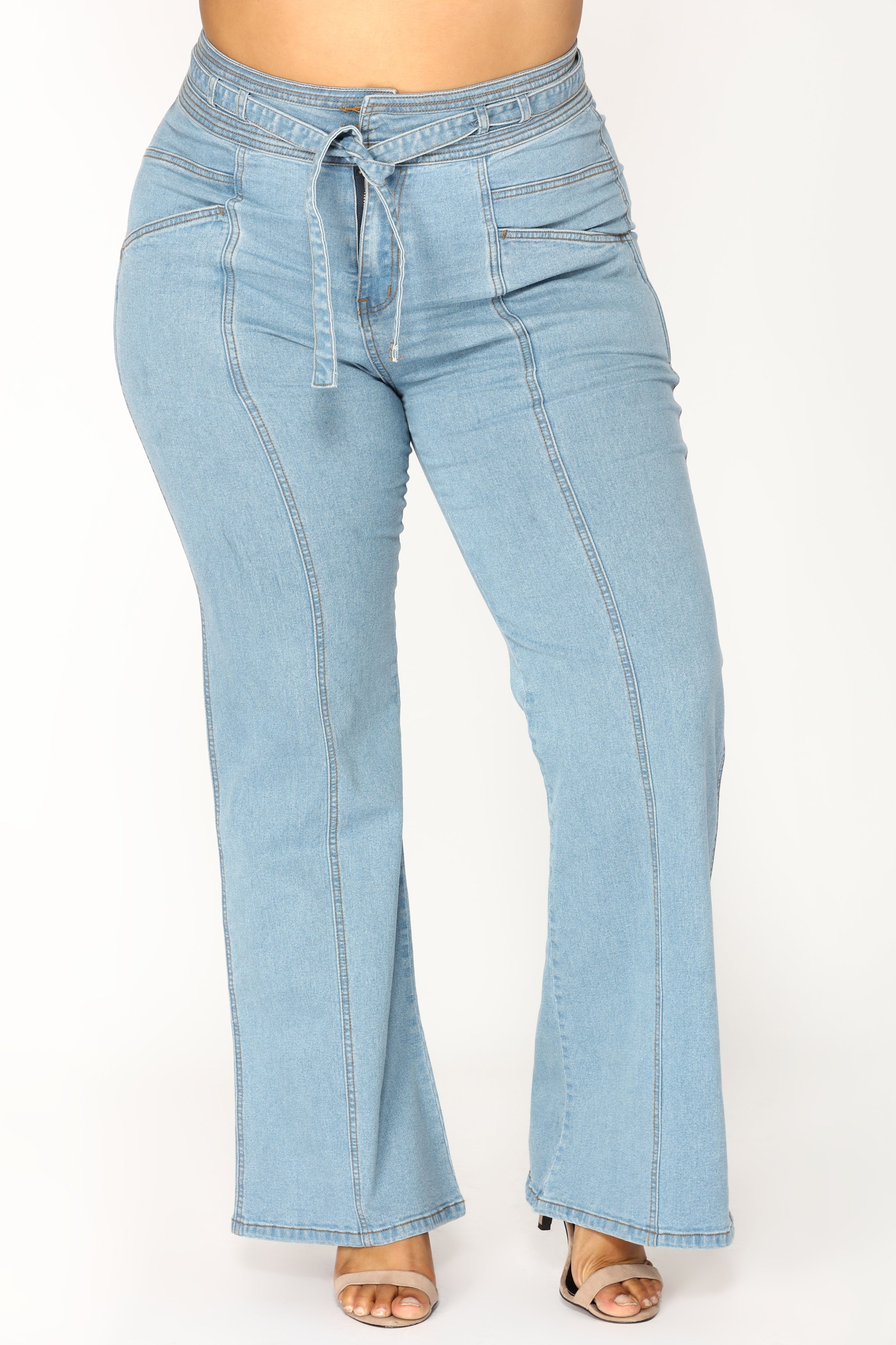 Feel the Funk Bell Bottom Jeans - Medium Blue Wash Ins Street