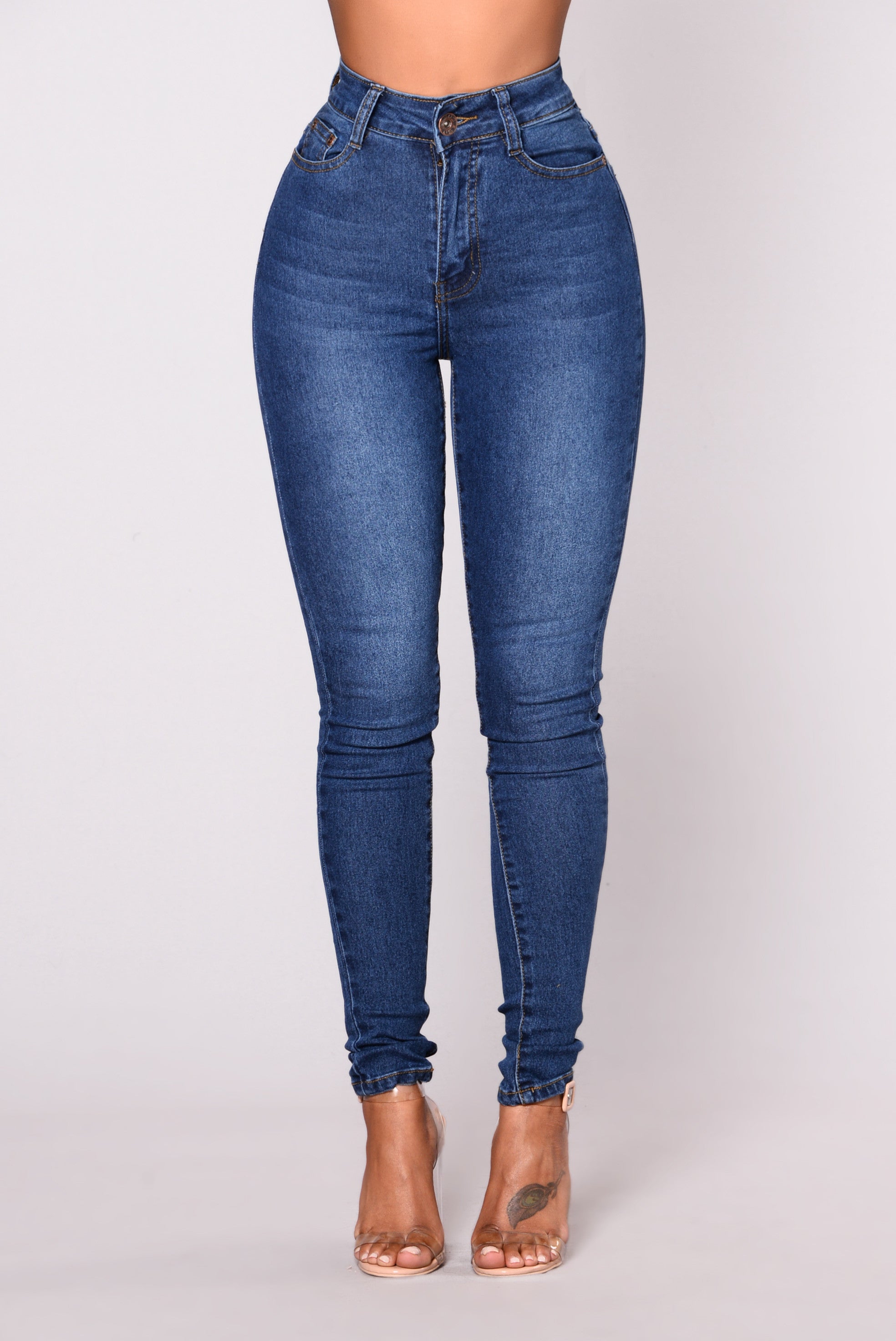 First Pick High Rise Jeans - Medium Blue Wash Ins Street