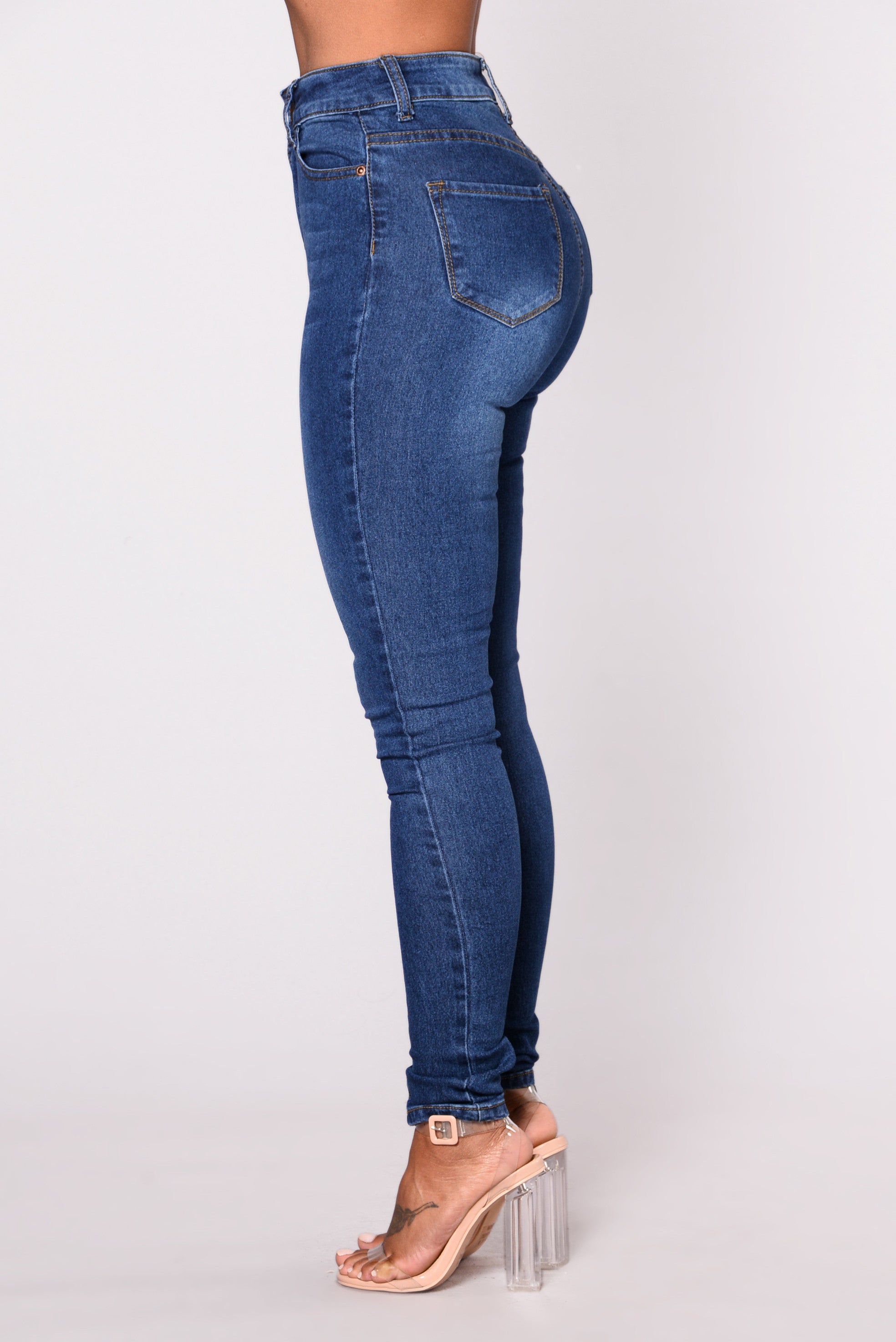 First Pick High Rise Jeans - Medium Blue Wash Ins Street