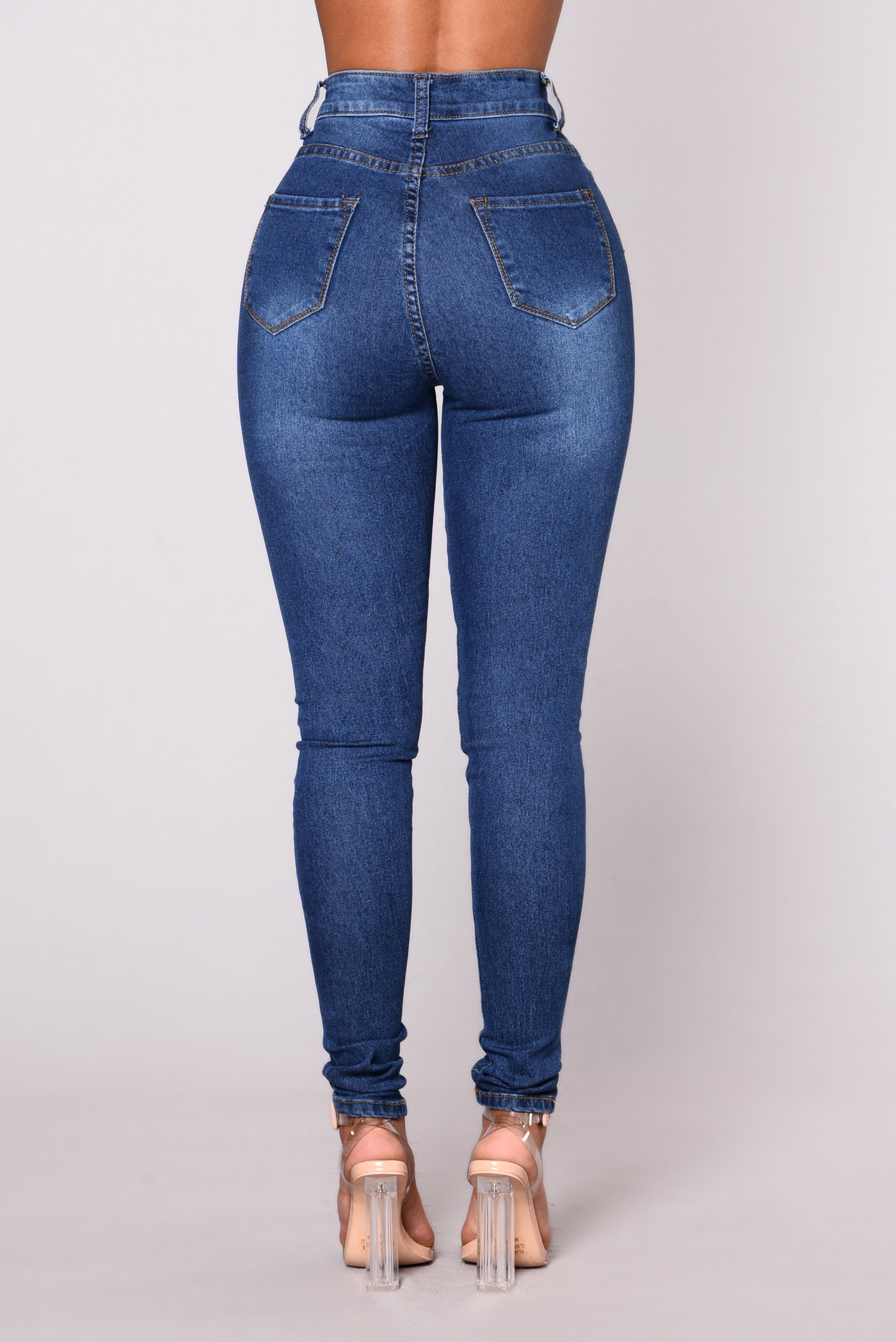 First Pick High Rise Jeans - Medium Blue Wash Ins Street