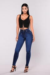 Precious Fit High Waisted Jean - Dark Ins Street