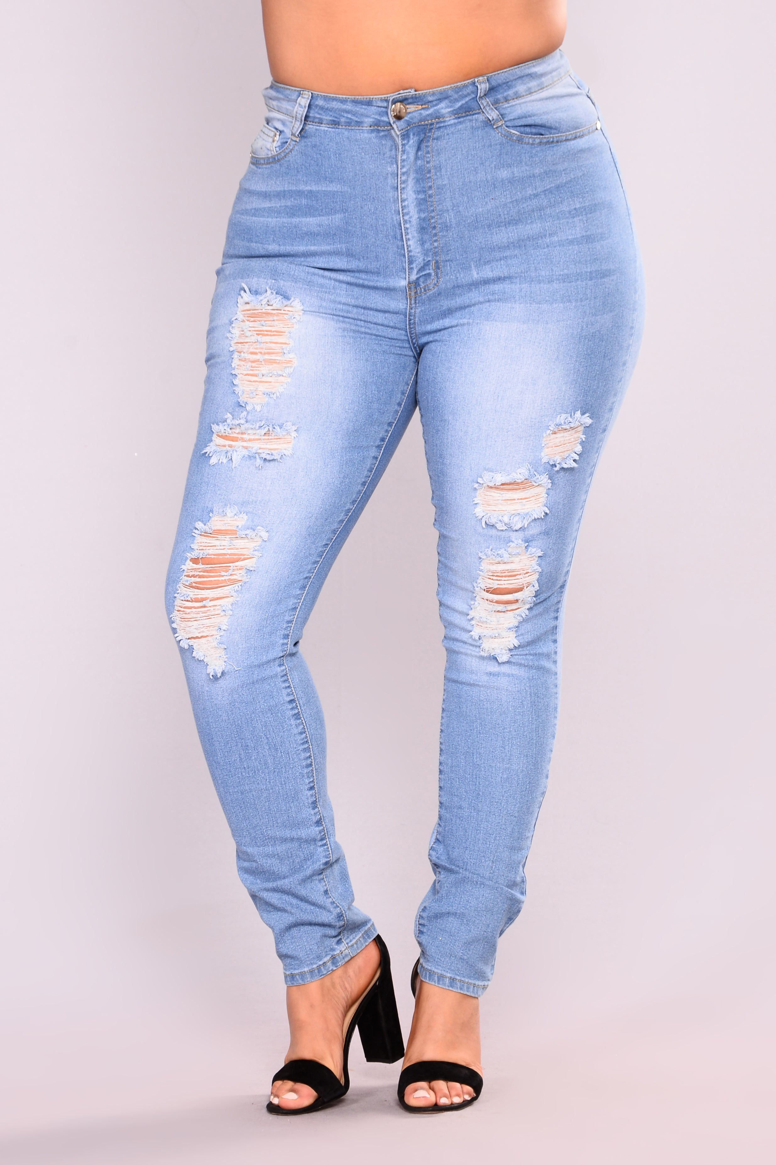 Fantasea Nights High Rise Jeans - Light Blue Ins Street