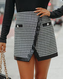 Fifth Avenue Houndstooth Mini Skirt Ins Street