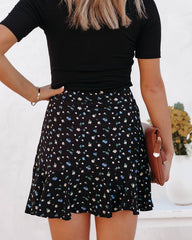 Filipa Floral Mini Skirt - Black Ins Street