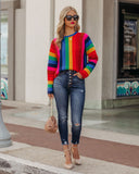 Fill With Colors Striped Knit Sweater Ins Street