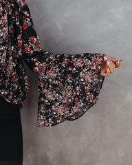 Find Love Again Floral Bell Sleeve Blouse Ins Street