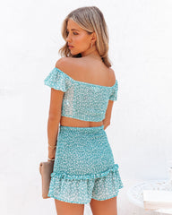 Forever After All Floral Smocked Skort - Teal Ins Street