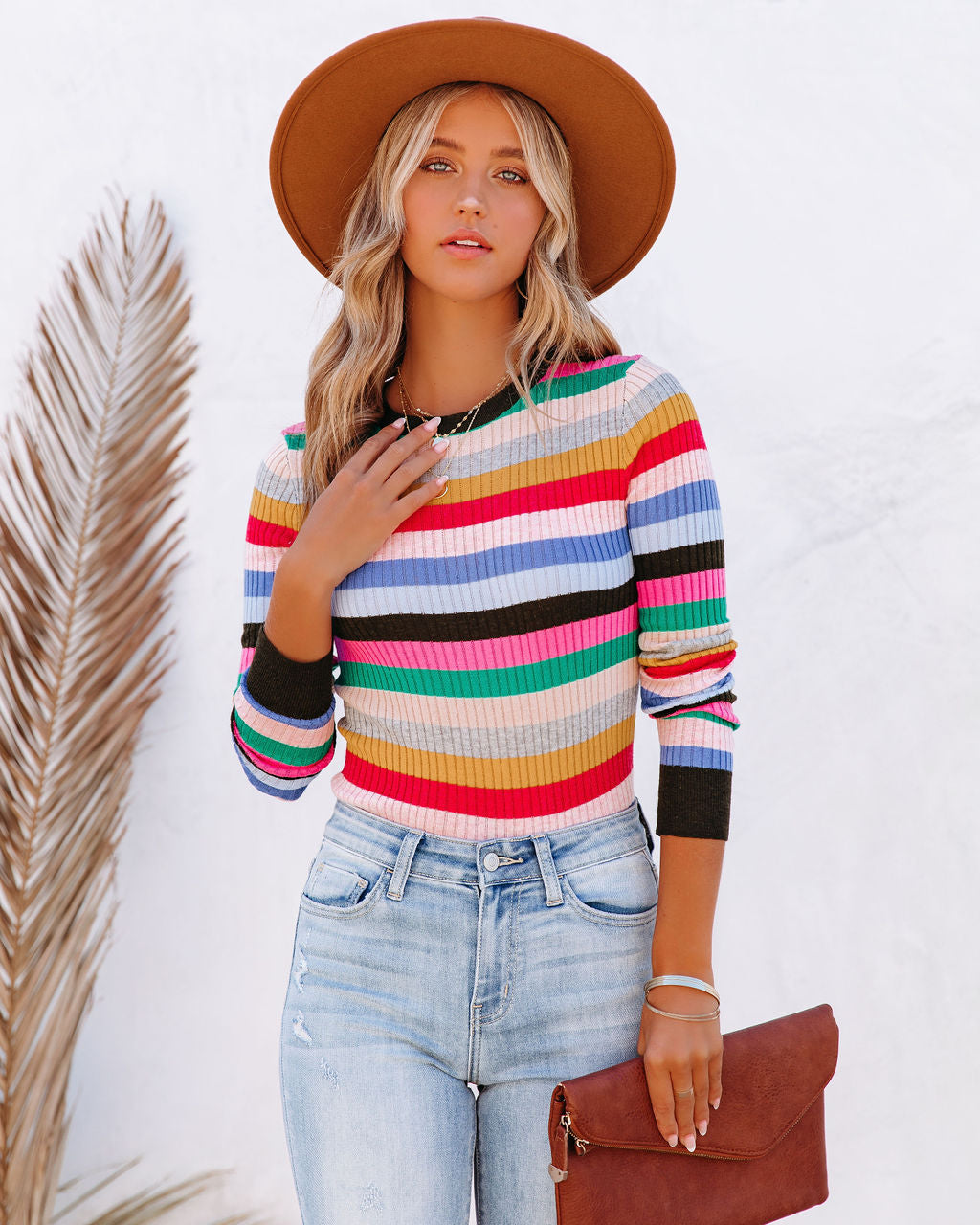 Free To Love Striped Sweater Ins Street