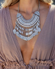 Gypsy Queen Coin Necklace - Silver Ins Street