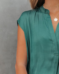 Girona Satin Blouse - Hunter Green Ins Street