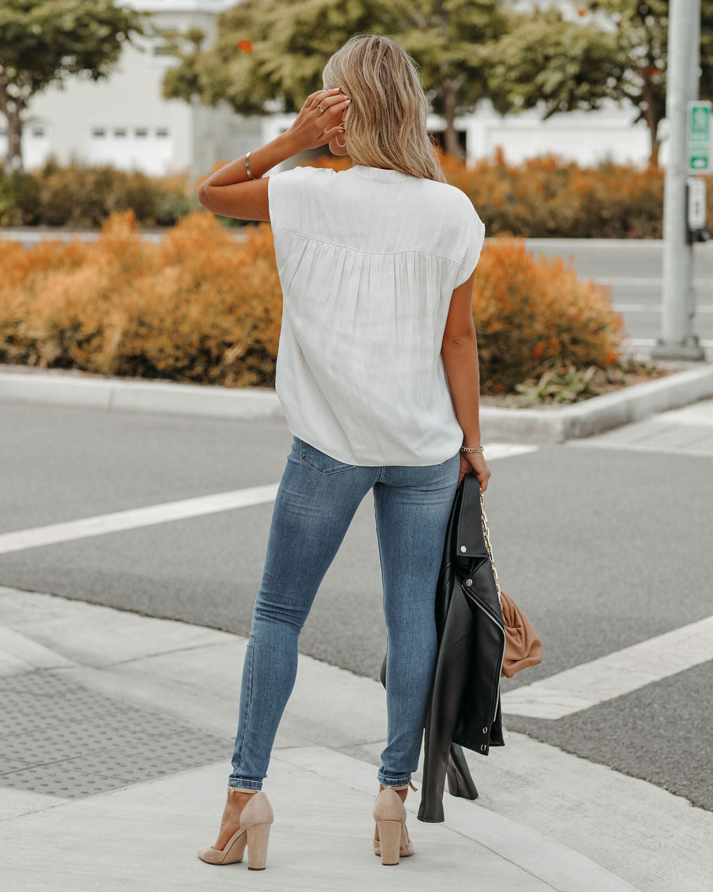 Girona Satin Blouse - Pearl Ins Street