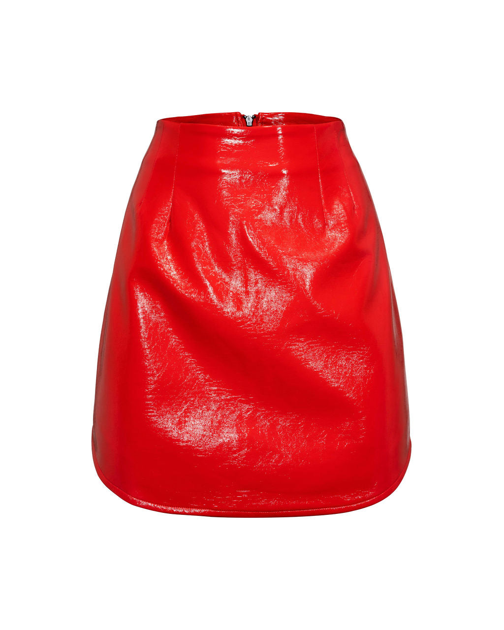 Giselle Patent Leather Mini Skirt - Poppy Red Ins Street