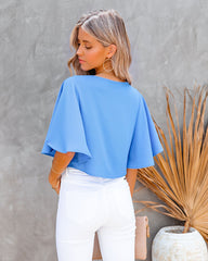 Give Me Butterflies Crop Blouse - Clean Blue Ins Street