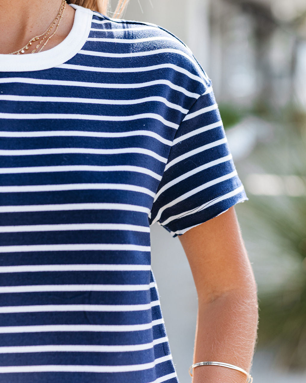 Glenwood Striped Short Sleeve Knit Top - Navy Ins Street