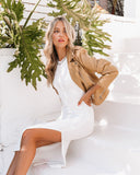 Gramercy Pocketed Faux Leather Moto Jacket - Camel Ins Street