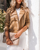 Gramercy Pocketed Faux Leather Moto Jacket - Camel Ins Street