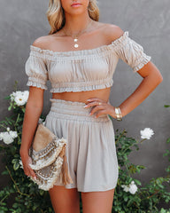 Gramm Off The Shoulder Crop Top - Sage Ins Street