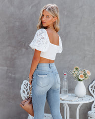 Griselda Puff Sleeve Lace Corset Crop Top Ins Street