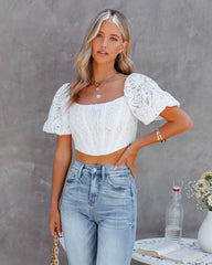 Griselda Puff Sleeve Lace Corset Crop Top Ins Street