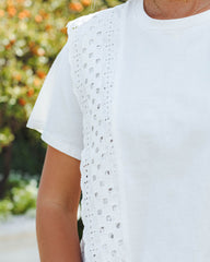 Gwena Cotton Eyelet Tee - White Ins Street