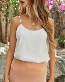 Happy State Cami Tank - White - FINAL SALE Ins Street