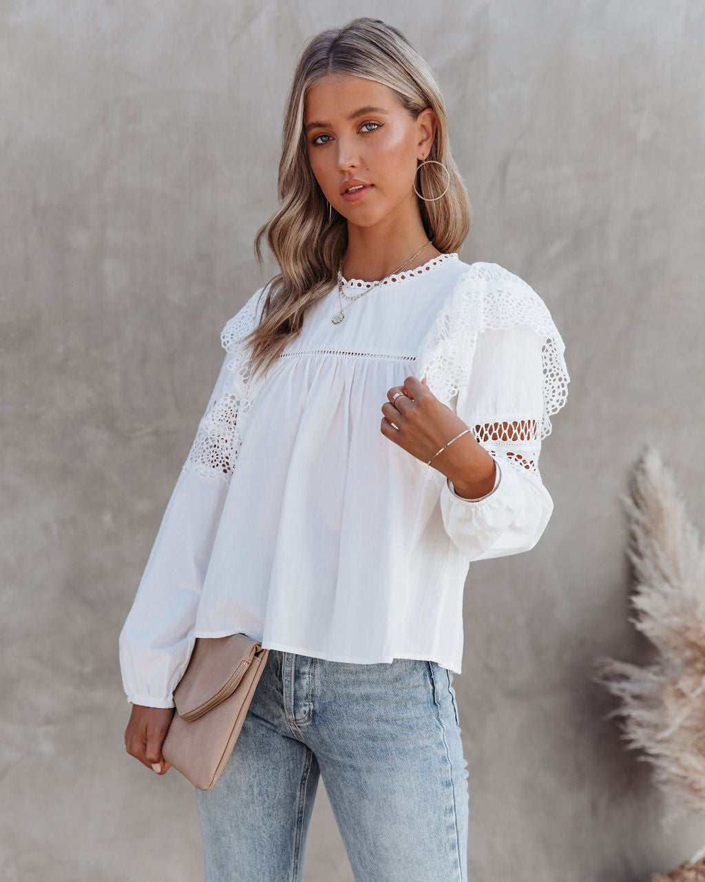 Hazal Cotton Crochet Lace Ruffle Top - FINAL SALE Ins Street