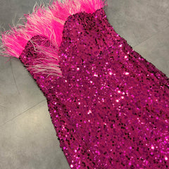 Strapless Sleeveless Sequins Maxi Bodycon Dress Ins Street