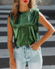 Harvey Padded Shoulder Sequin Blouse - FINAL SALE Ins Street