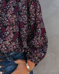 Hawthorn Printed Button Down Crop Blouse - FINAL SALE Ins Street