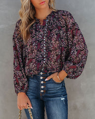 Hawthorn Printed Button Down Crop Blouse - FINAL SALE Ins Street