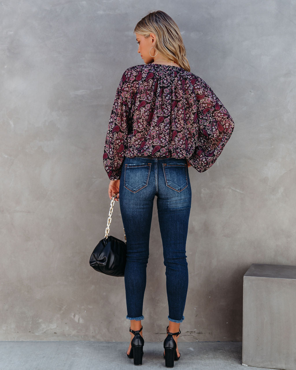 Hawthorn Printed Button Down Crop Blouse - FINAL SALE Ins Street