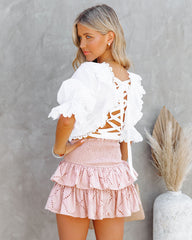 Heartstrings Cotton Eyelet Smocked Skort Ins Street