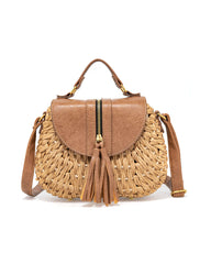 Hillock Rattan Tassel Crossbody Bag - Tan Ins Street