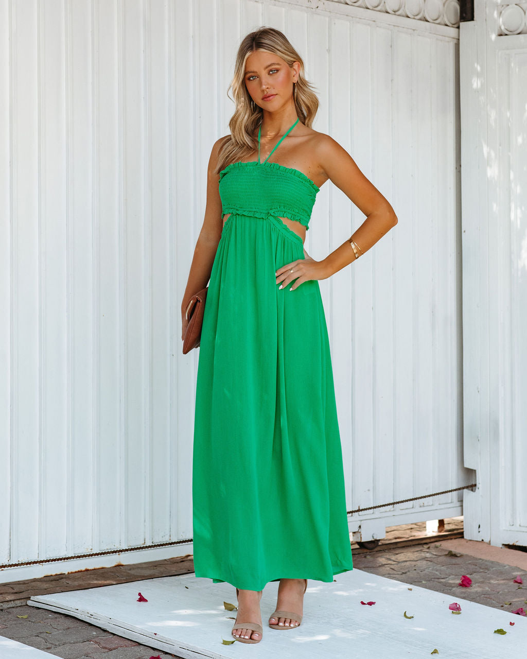 Kelly Green Halter Maxi Dress