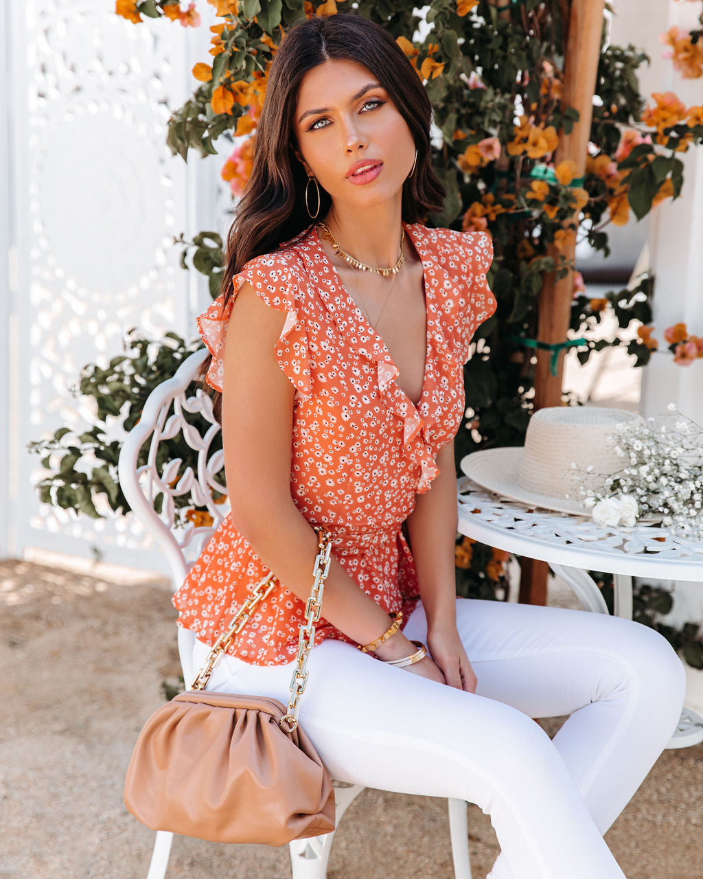 Hot Summer Nights Floral Ruffle Blouse - FINAL SALE Ins Street