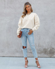 Huddy Cotton Sweatshirt - Cream - FINAL SALE Ins Street