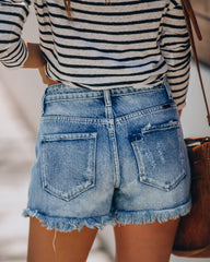 Summa Time Relaxed Cut Off Denim Shorts Ins Street