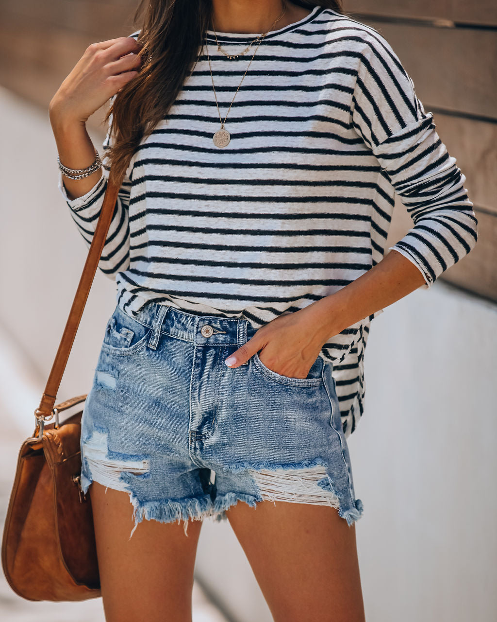 Summa Time Relaxed Cut Off Denim Shorts Ins Street