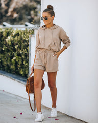 Rowe Pocketed Knit Shorts - Mocha Ins Street