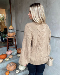 Parkland Cable Knit Turtleneck Sweater - Mocha Ins Street