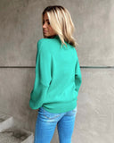 Russ Mock Neck Ribbed Sweater - Green Ins Street