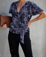 Marlowe Printed Wrap Blouse Ins Street