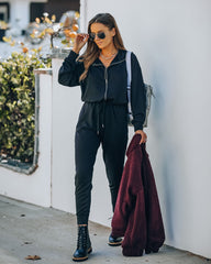 Athleisure Pocketed Knit Jumpsuit InsStreet