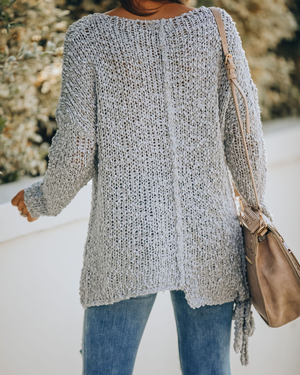 Sealed With A Bow Chunky Knit Sweater - Grey Ins Street